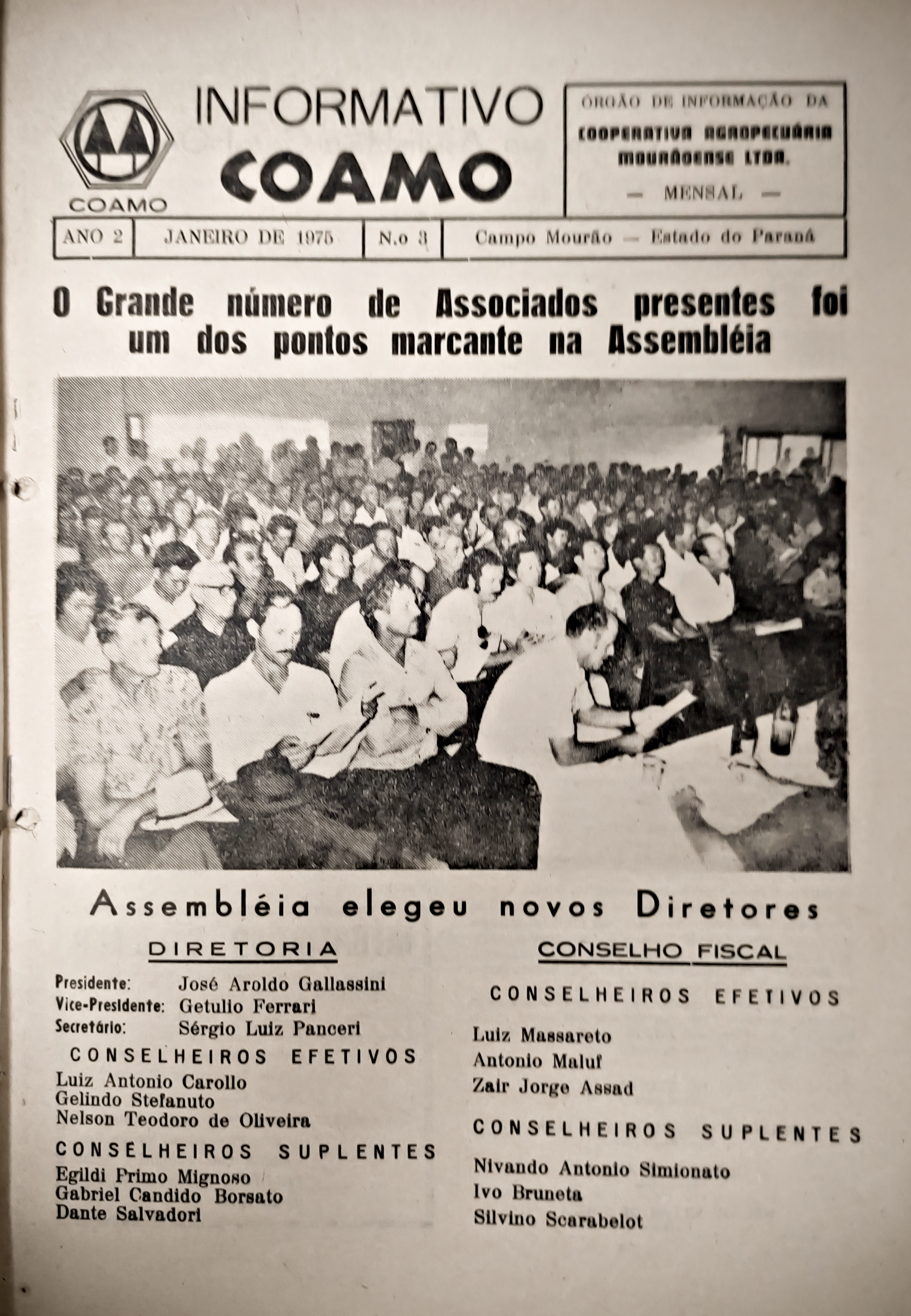 Informativo Coamo - Primeira elei&ccedil;&atilde;o de Jos&eacute; Aroldo Gallassini